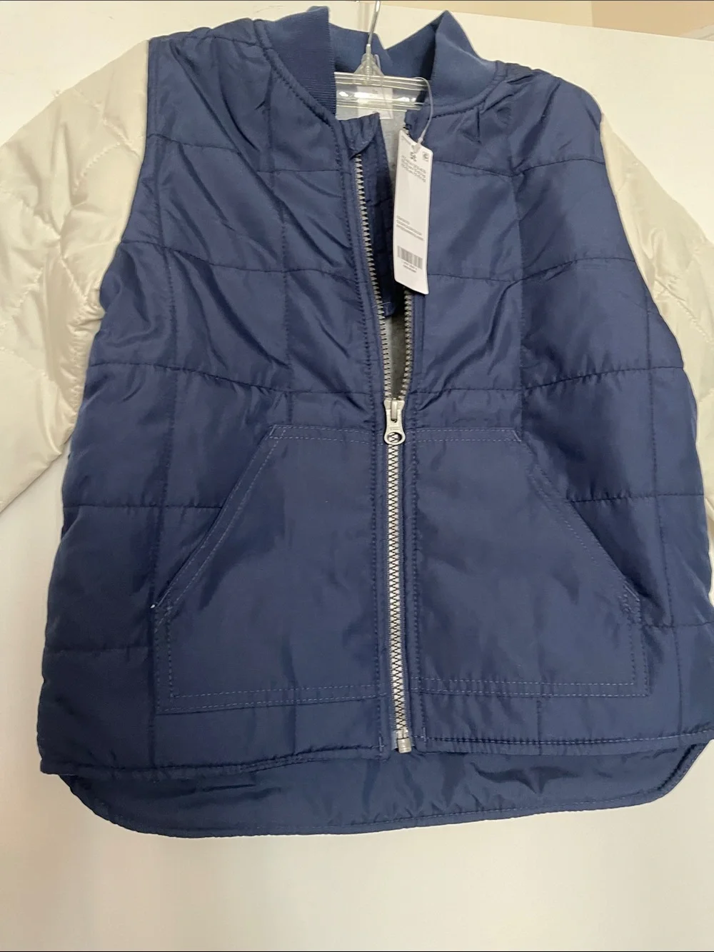 Carter's Navy Blue and Cream Puffer Jacket for Kids